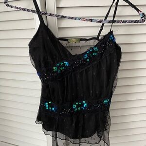 Elegant Black Sequin Women's Top